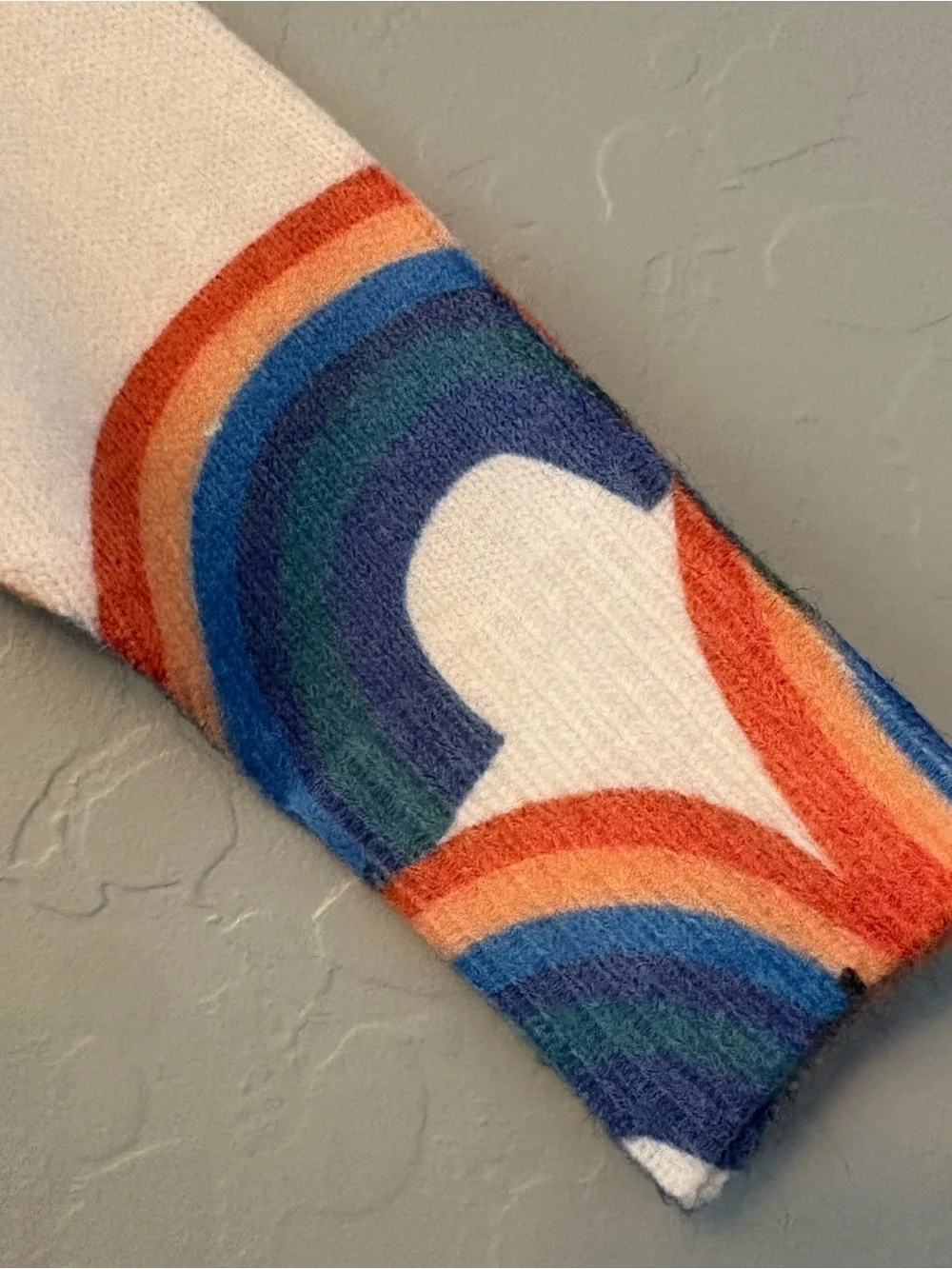 Hannah Banana white rainbow love with gemstones sweater size 4